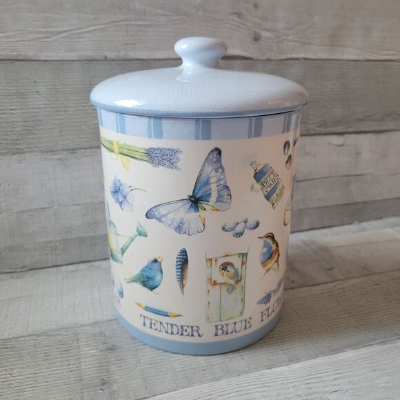 Butterfly Floral Ceramic Storage Jar Canister Lidded Nature Marjolein Bostin - Picture 4 of 10